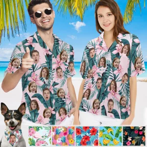 Personalized Hawaiian Shirt Face Photo, Custom Gift for Man Woman Dad Couple Family