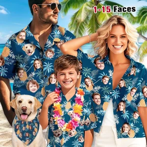 Personalize Face Hawaiian Shirt for Men Women, Custom Dog Bandana