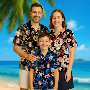 Custom Hawaiian Shirt With Face, Personalized Aloha Hawaiian Shirt, Customize Face for Pet Men Women